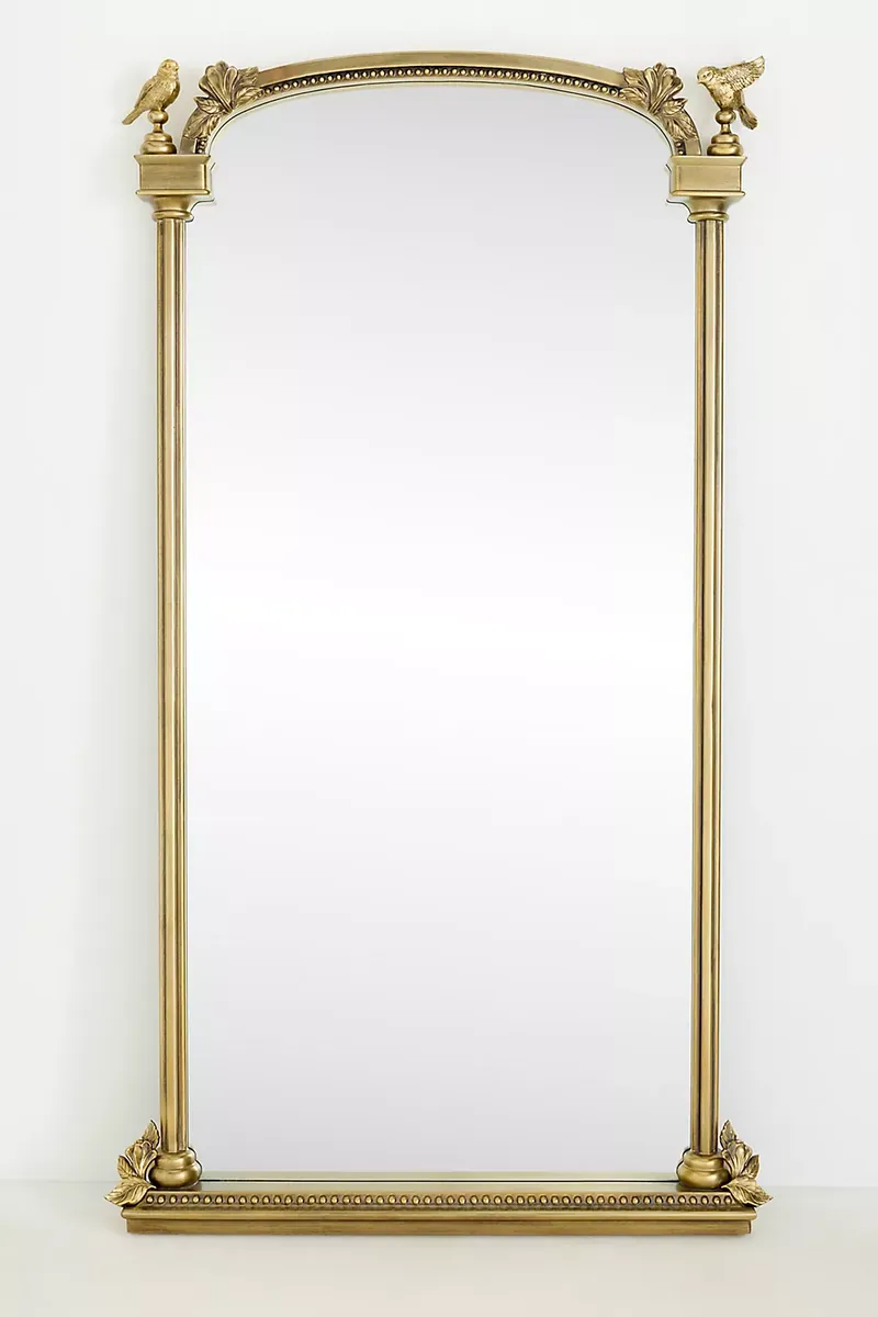 Bird Arched Floor Mirror