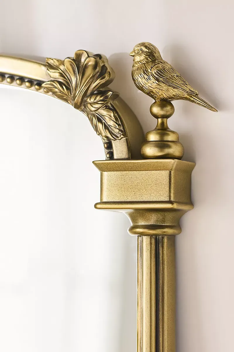 Bird Arched Floor Mirror